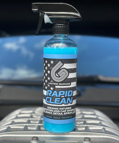 RAPID CLEAN Ceramic Infused Waterless Car Wash & Quick Detailer Spray 16oz. Bottle