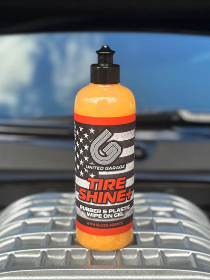 Tire Shine+ Rubber & Plastic wipe on Gel 16 oz. Bottle