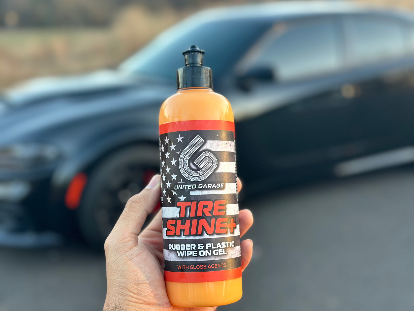 Tire Shine+ Rubber & Plastic wipe on Gel 16 oz. Bottle